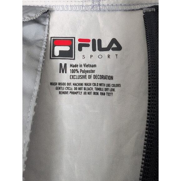 FILA Reflective sport windbreaker Jacket Silver size Medium Athletica Gorpcore - Picture 7 of 7